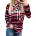 Women's Long Sleeve Striped Pullover Tops Jumper Cowl Neck Casual Sweatshirts