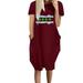 Women's St. Patrick's Day Short Sleeve Loose Dress Casual Plus Size Sundress