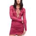 Free People Womens Look Of Love Ruched Bodycon Dress