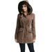 BGSD Women's Chloe Hooded Suede Leather Parka Coat (Regular & Plus Size)