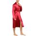 RUEWEY Men' Silk Satin Kimono Robe Long Bathrobe Pockets Lighweight Loungewear Nightgown Long-Sleeve Pajamas