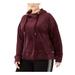 CALVIN KLEIN Womens Burgundy Solid Long Sleeve Crew Neck Hoodie Sweater Size 1X