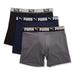 PUMA MEN'S BIG & TALL - 5115 BLUE GREY 3XL - PACK 3 BOXER BRIEF UNDERWEAR X3