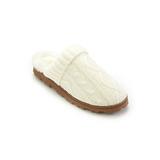 Jessica Simpson Womens Cable Knit Scuff Slippers Ivory S 6-7