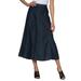 Plus Size Women's Invisible Stretch® Contour A-line Maxi Skirt by Denim 24/7 by Roamans in Dark Wash (Size 24 W)