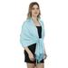Gilbin Luxurious Women's Silky Scarf Large Soft Cozy Pashmina Shawls Solid Colors Soft Pashmina Shawl Wrap Stole(Aqua)