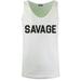 Mens SAVAGE Shirts Hip Hop Culture Urban Apparel (Tank Top White, XXL)