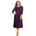 Women's Casual Basic Comfy 3/4 Sleeve Flare A-line Midi long maxi Dress