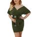 Sexy Dance Womens Plus Size Summer Bodycon Sleeveless Short Dress Off Shoulder Lace Up Hip Package Dress Party Evening Mini Dresses