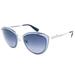 SUNGLASSES - POLARIZED FASHION SUN GLASSES TRUSSARDI SILVER BLUE BLUE DEGRADED WOMEN STR181 579B