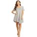 MOA COLLECTION Women's Solid Casual Lightweight Relaxed Fit Short Sleeve Knit Tunic Top Dress