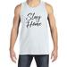 7 ate 9 Apparel Men's Stay Home Quarantine White Tank Top Medium