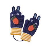 Aktudy 1 Pair Winter Kids Gloves Baby Knit Warm Hand Muff Cute Ears Glove (Blue)