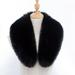 Wisremt Women's Solid Color Imitation Fox Fur Fake Collar Plush Collar Down Jacket Cap Fake Collar Scarf