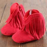 Baby Girls Cowboy Tassel Boots Soft Sole Non-Slip Boots Booties Toddler Infant Winter Warm Shoes 0-18 Months