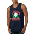 We Gonna Party Like its my Birthday Ugly Christmas Sweater Mens Graphic Tank Top, Navy, 2XL