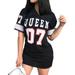 Womens Fashion Queen Letters Printing Sexy Bodycon Mini Dress