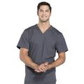 Cherokee Workwear Professionals Scrubs Top for Men V-Neck Plus Size WW695, 4XL, Pewter