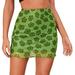 ZIYIXIN Women Summer Midi-Skirt Floral/Leopard Print Sheer Lined Miniskirt
