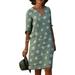 Women's Casual V Neck Polka Dot T Shirt Dress Summer Plus Size Sundress Holiday