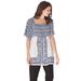 Woman Within Women's Plus Size Smocked Peasant Tunic Blouse