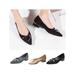 Avamo - Ladies Elegant Flat Shoes Low Heel Shallow Pointed Toe Low-bottom Comfort Casual Office Shoes