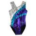 O3GL060 Obersee Girl's Girls Gymnastics Leotard - Purple Arcs