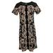 Isaac Mizrahi Live! Women's Dress Sz XS Reg Engineered Floral Black A353737