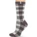 UGG Womens CHARCOAL/WHITE Vanna Check Fleece Lined Sock, One Size