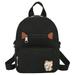 Vakind & Device Women Fashion Canvas Backpack Crossbody Bag Retro Mini School Bag (Black)