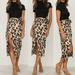 Ladies Womens Gypsy Long Jersey Bodycon Maxi Dress Skirt Ladies Skirt Leopard