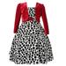 Richie House Girls' Long Style Polka Dot Dress with Cape RH1508