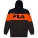 Fila Men's Big and Tall Colorblock Pullover Hoodie Navy Charcoal Heather Orange 3X