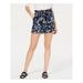 MAISON JULES Womens Navy Belted Floral Shorts Size L