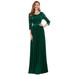 Ever-Pretty Women's Elegant Full-Length Empire Waist Lace Bodice Formal Evening Prom Cocktail Party Ball Gown for Women 07412 Green US6