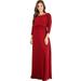 Fanny Fashion Womens Burgundy Rhinestone Boat Neck Evening Gown