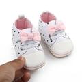 Infants Soft-Soled Shoes, Girl Socks, Walking Anti-Slip Polka Dot Printed Bowknot Decoration Spring Fall Sneaker