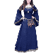 Women Fashion Medieval Renaissance Long Sleeve Dress Vintage Flare Sleeve Gothic Loose Party Dress Cosplay Costume Maxi Dress