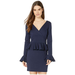 Nicole Miller Artelier NAVY Long Sleeve Ponte Peplum Dress, US Petite