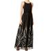 Calvin Klein NEW Black Women Size 8 Beaded Waist Sequin Ball Gown Dress