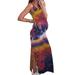 Winnereco Sleeveless Crew Neck Pregnant Women Tie-dye Print Split Dresses (Black S)