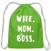 Wife Mom Boss Cotton Drawstring Bag, Mother's Day Gift, Gifts For a Working Mom, Backpacks For Her