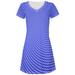 Blue Hypnotic Pattern All Over Juniors V-Neck Beach Dress