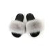 Womens Fur Slides Fluffy Slides faux fur slides Furry Open toe Slippers Size US