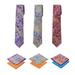 9 Pc. Lot - Father's Day Gift Set #110 - 3 Pack of Men's Assorted Woven Paisley Neck Ties with Double Pocket Squares