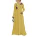 ZANZEA Crew Neck Embroidery Islamic Long Dress Muslim A-Line Abaya Kaftan Baggy Midi Dress