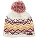 Women's Fairisle Hat Beanie with Pom Pom Cream/Pink