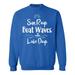 Shop4Ever Men's Sun Ray Boat Waves Lake Days Crewneck Sweatshirt