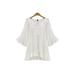 Clearance Women Summer Sexy Off Shoulder Shirt Nid-Sleeve Casual Loose Blouse Swing T-shirt Tops Ruffle Trim Bell Sleeve