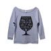 Womens Raw Edge SweatShirt 3/4 Sleeve "That's What I Do I Drink And I Know Things" Jon Snow Shirt Small, Heather Grey